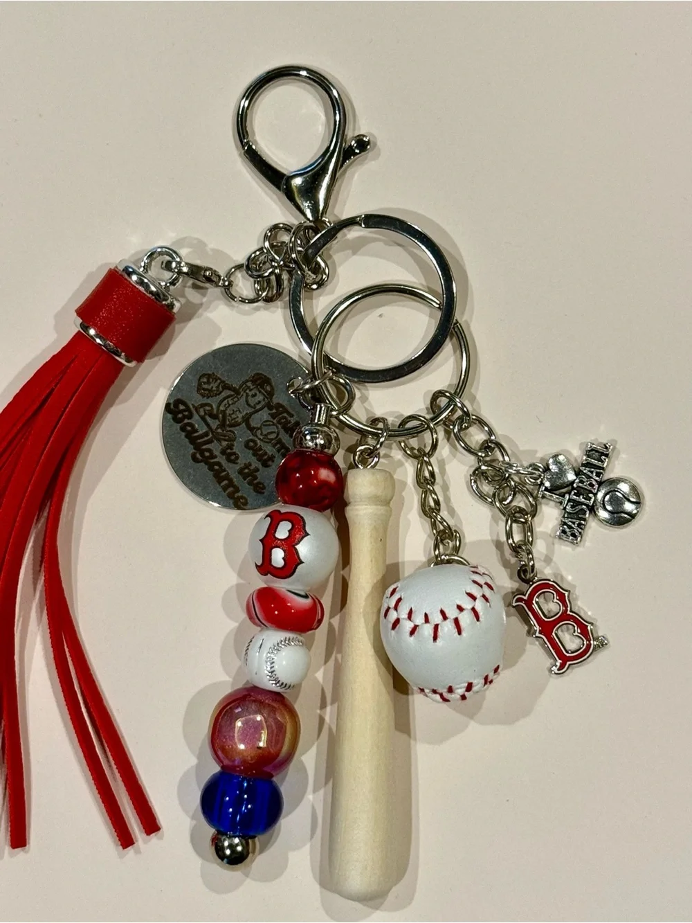 Boston Red Sox key ring purse bag charms